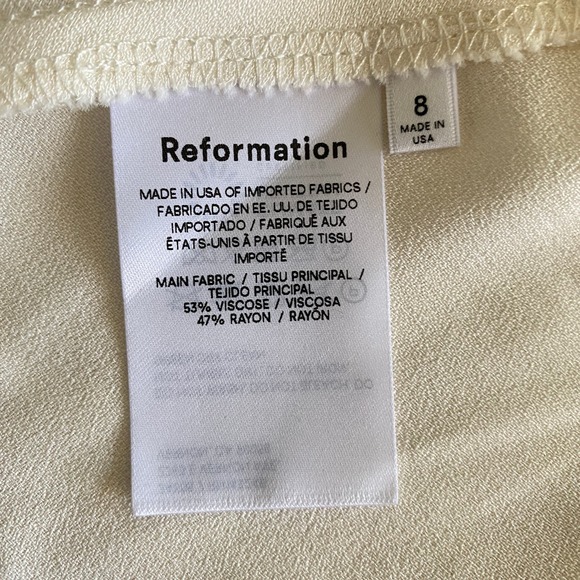 NWT Reformation Bray Dress, Ivory Wedding Dress, Twist Front Formal Gown, Size 8 - Picture 4 of 11